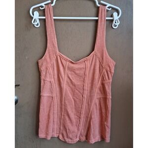 Free People‎ Tank Top Coral Sz Large EUC